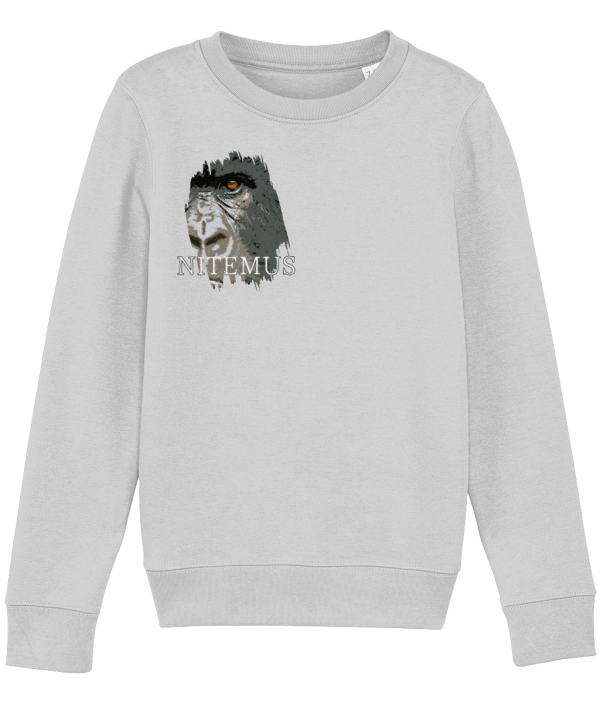 NITEMUS - Kids – Sweatshirt – Cross River Gorilla – Heather Grey – from 3 years old to 14 years old