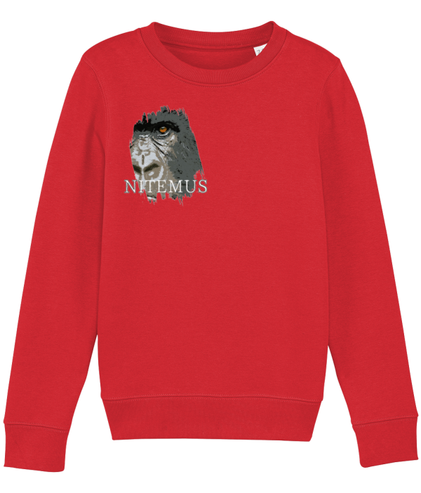 NITEMUS - Kids – Sweatshirt – Cross River Gorilla – Red – from 3 years old to 14 years old