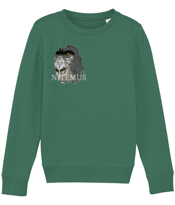 NITEMUS - Kids – Sweatshirt – Cross River Gorilla – Varsity Green – from 3 years old to 14 years old