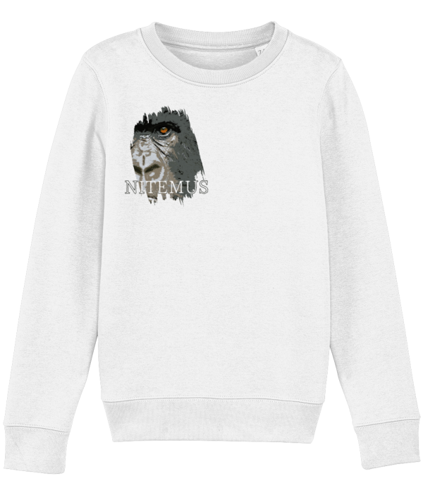 NITEMUS - Kids – Sweatshirt – Cross River Gorilla – White – from 3 years old to 14 years old