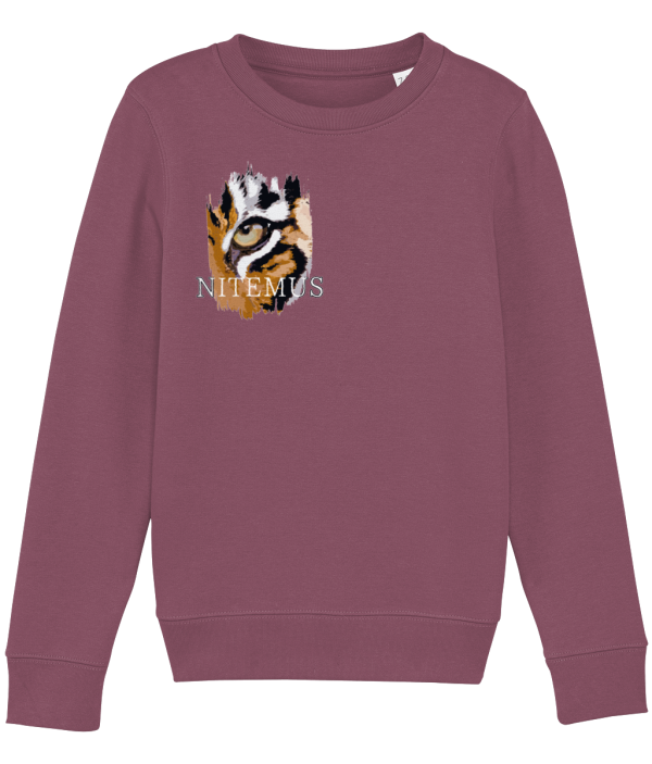 NITEMUS - Kids – Sweatshirt – Sunda Tiger – Hibiscus Rose – from 3 years old to 14 years old