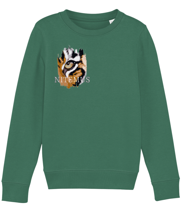 NITEMUS - Kids – Sweatshirt – Sunda Tiger – Varsity Green – from 3 years old to 14 years old