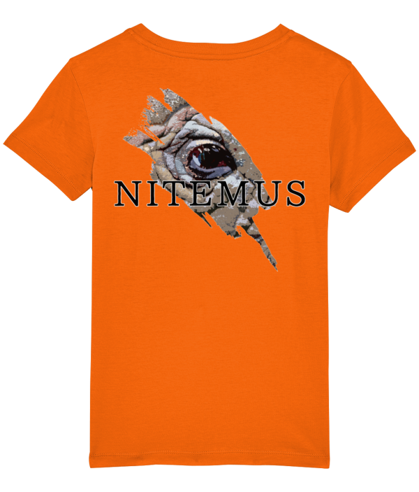 NITEMUS - Kids - T-shirt – Sumatran Rhino - Bright Orange – from 3 years old to 14 years old