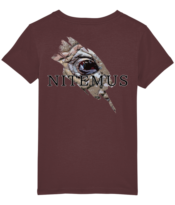 NITEMUS - Kids - T-shirt – Sumatran Rhino - Burgundy – from 3 years old to 14 years old