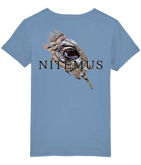 NITEMUS - Kids - T-shirt – Sumatran Rhino - Mid Heather Blue – from 3 years old to 14 years old
