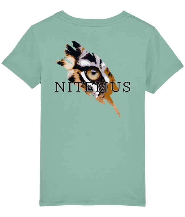 NITEMUS - Kids - T-shirt – Sunda Tiger - Mid Heather Green – from 3 years old to 14 years old