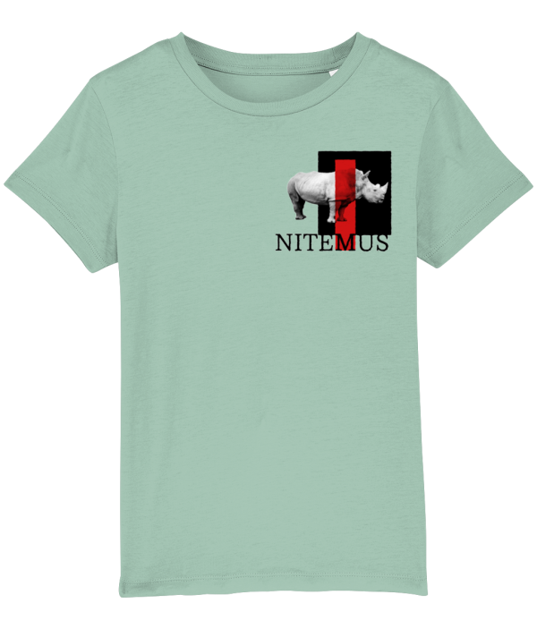 NITEMUS - Kids - T-shirt – White Rhino - Aloe – from 3 years old to 14 years old