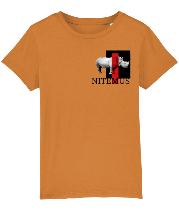 NITEMUS - Kids - T-shirt – White Rhino - Day Fall – from 3 years old to 14 years old