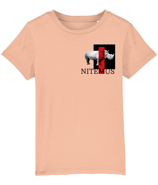 NITEMUS - Kids - T-shirt – White Rhino - Fraiche Peche – from 3 years old to 14 years old