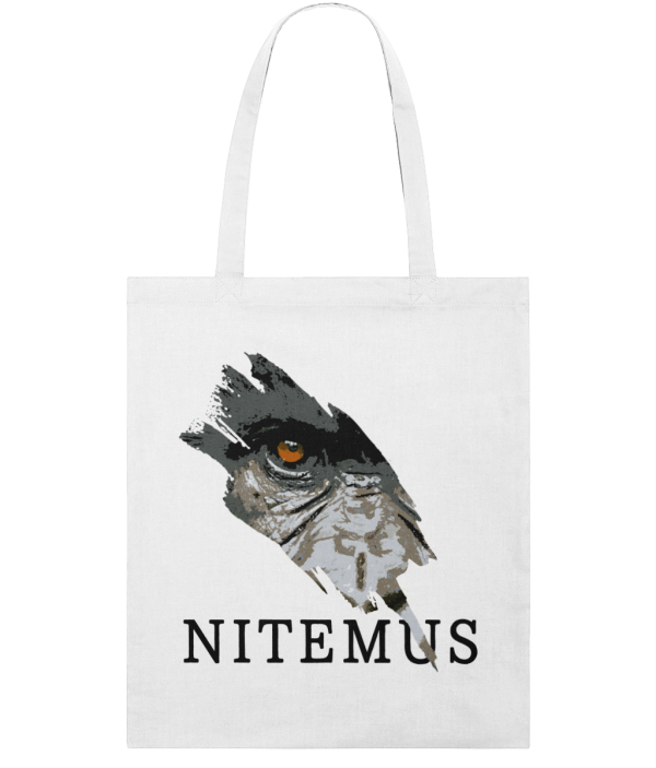 NITEMUS - Squared Tote Bag – Cross River Gorilla – White - 42x37cm