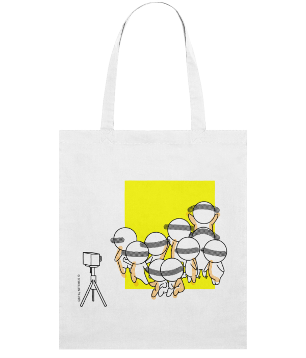 NITEMUS - Squared Tote Bag – QF 10 – White - 42x37cm