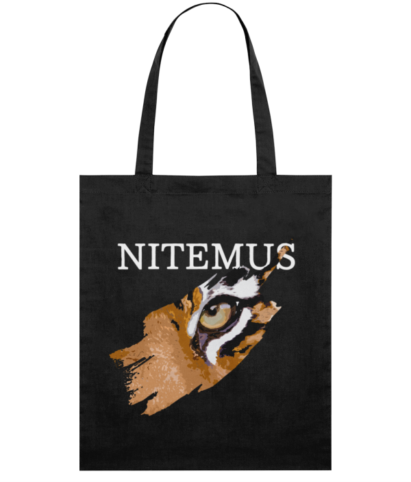 NITEMUS - Squared Tote Bag – Sunda Tiger – Black - 42x37cm