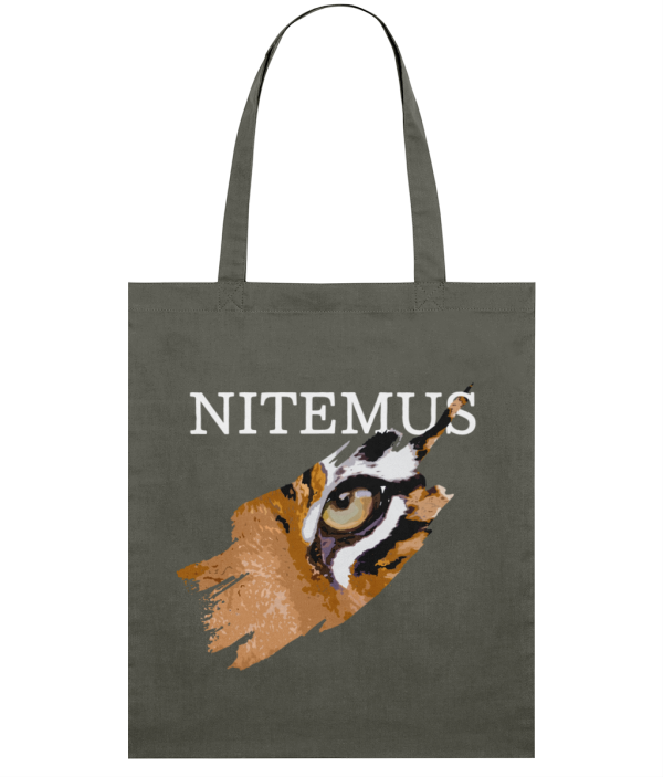 NITEMUS - Squared Tote Bag – Sunda Tiger – Khaki - 42x37cm