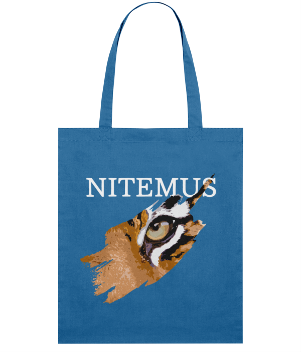 NITEMUS - Squared Tote Bag – Sunda Tiger – Royal Blue - 42x37cm