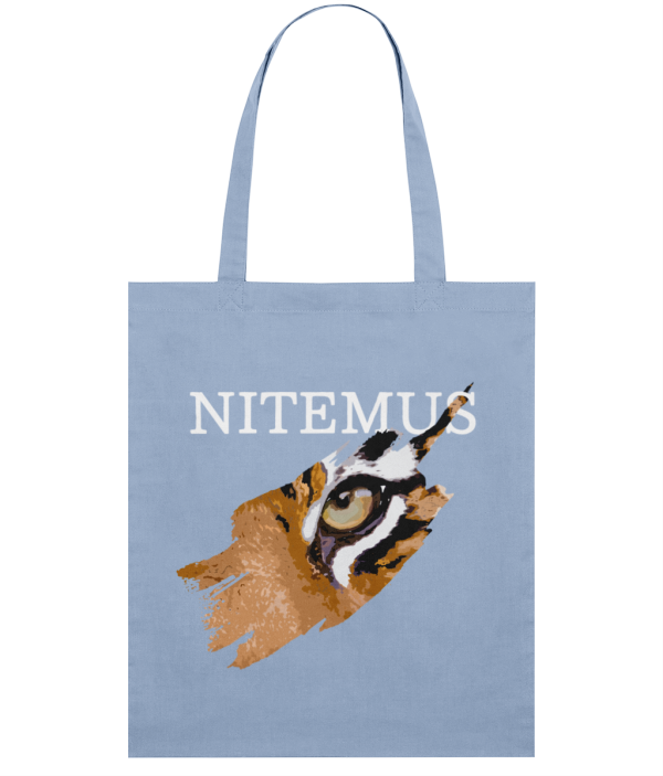 NITEMUS - Squared Tote Bag – Sunda Tiger – Sky Blue - 42x37cm