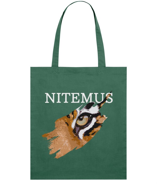 NITEMUS - Squared Tote Bag – Sunda Tiger – Varsity Green - 42x37cm