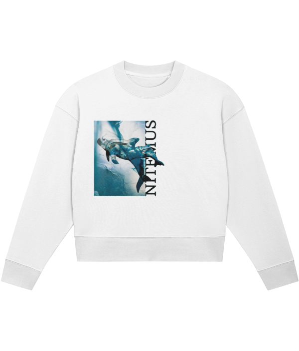 NITEMUS - Woman - Cropped Sweatshirt - Blue Vaquitas - White - from size XS to size 2XL