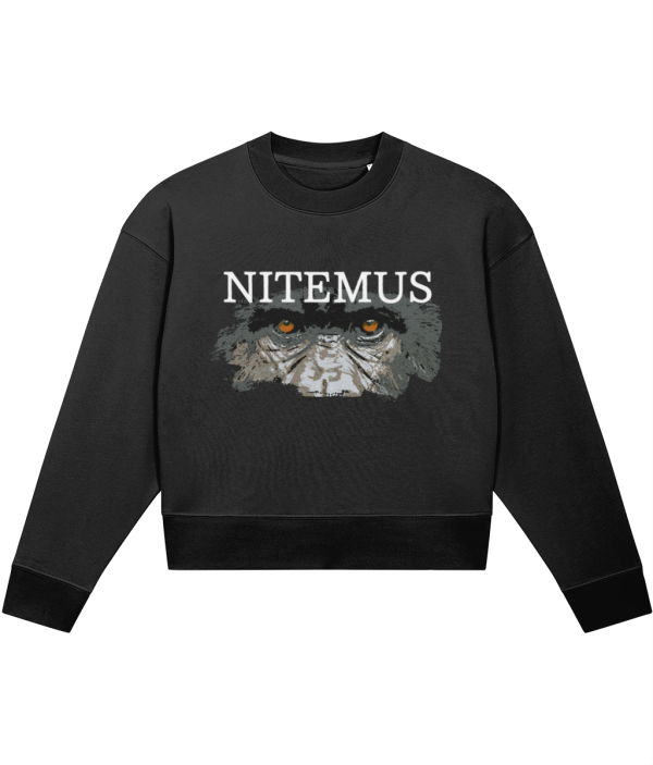 NITEMUS - Woman - Cropped Sweatshirt - Cross River Gorilla - Black - from size XS to size 2XL