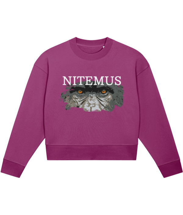 NITEMUS - Woman - Cropped Sweatshirt - Cross River Gorilla - Orchid Flower - from size XS to size 2XL