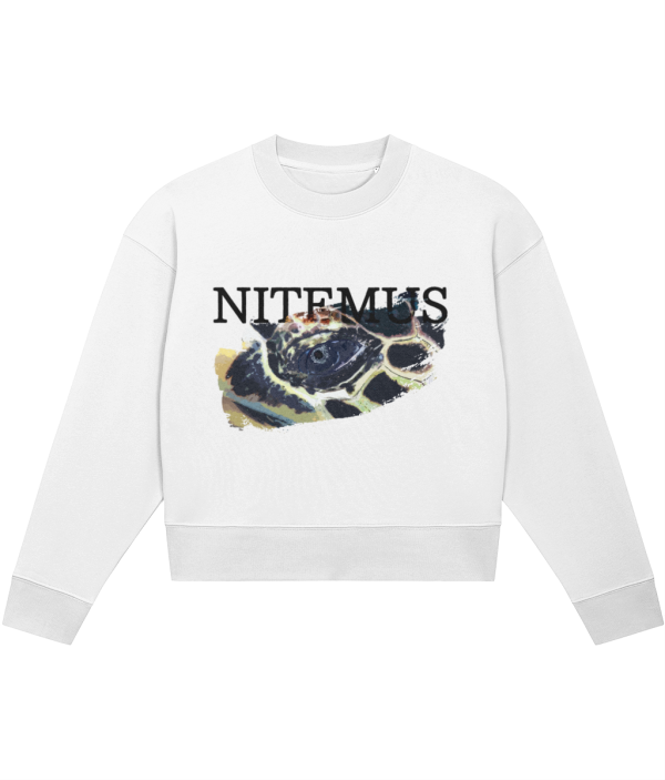 NITEMUS - Woman - Cropped Sweatshirt - Hawksbill Sea Turtle - White - from size XS to size 2XL