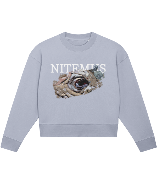 NITEMUS - Woman - Cropped Sweatshirt - Sumatran Rhino - Serene Blue - from size XS to size 2XL