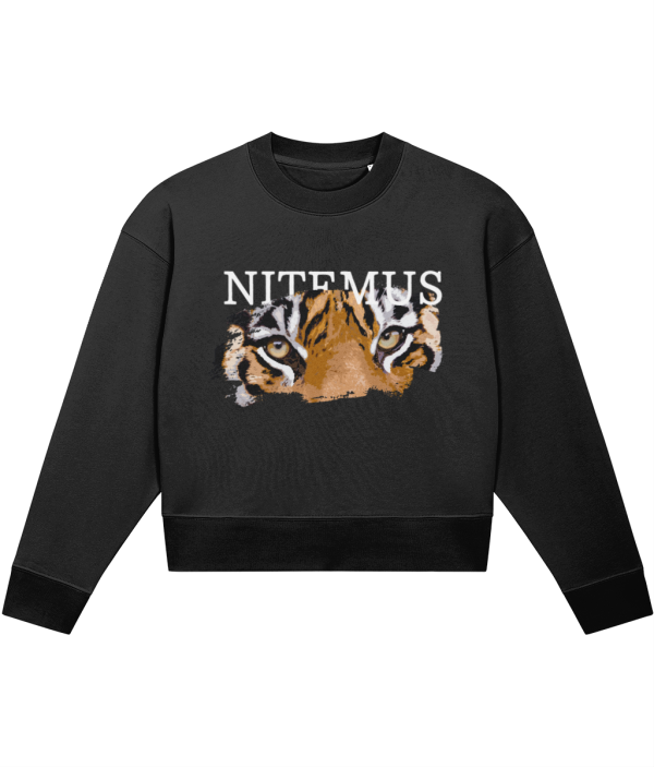 NITEMUS - Woman - Cropped Sweatshirt - Sunda Tiger - Black - from size XS to size 2XL