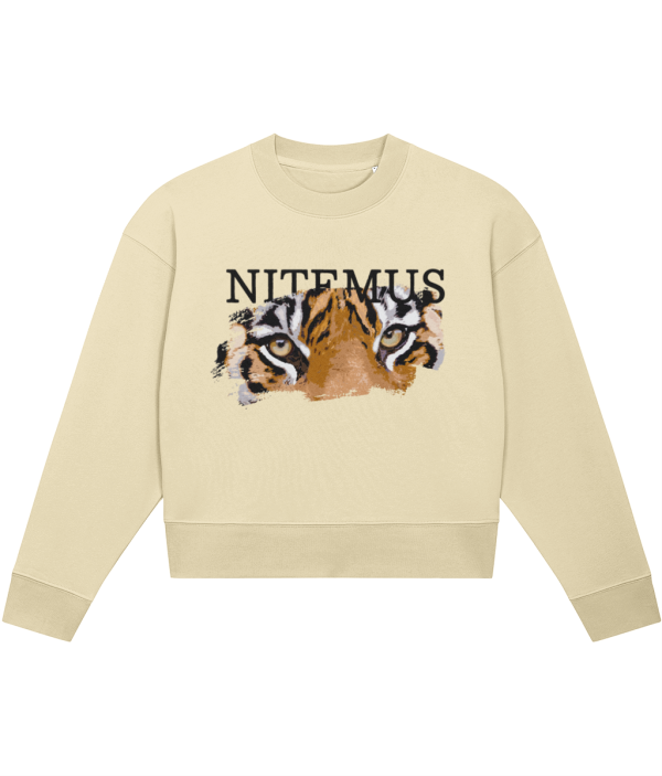NITEMUS - Woman - Cropped Sweatshirt - Sunda Tiger - Butter - from size XS to size 2XL