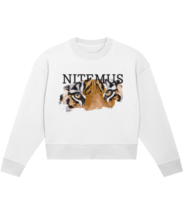 NITEMUS - Woman - Cropped Sweatshirt - Sunda Tiger - White - from size XS to size 2XL