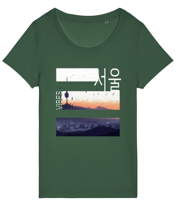 NITEMUS – Woman – T-shirt – #SeoulVibes – Bottle Green - from size XS to size 2XL