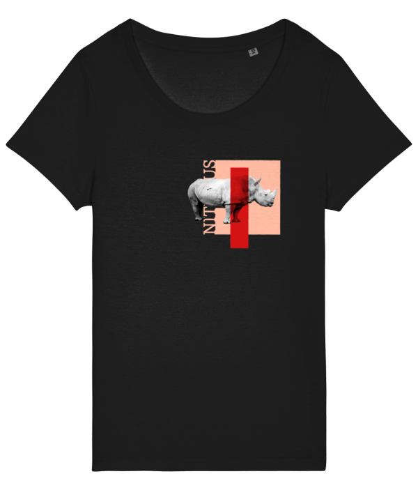 NITEMUS – Woman – T-shirt – White Rhino – Black - from size XS to size 2XL