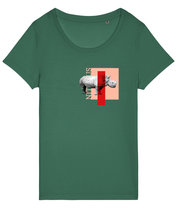 NITEMUS – Woman – T-shirt – White Rhino – Varsity Green - from size XS to size 2XL