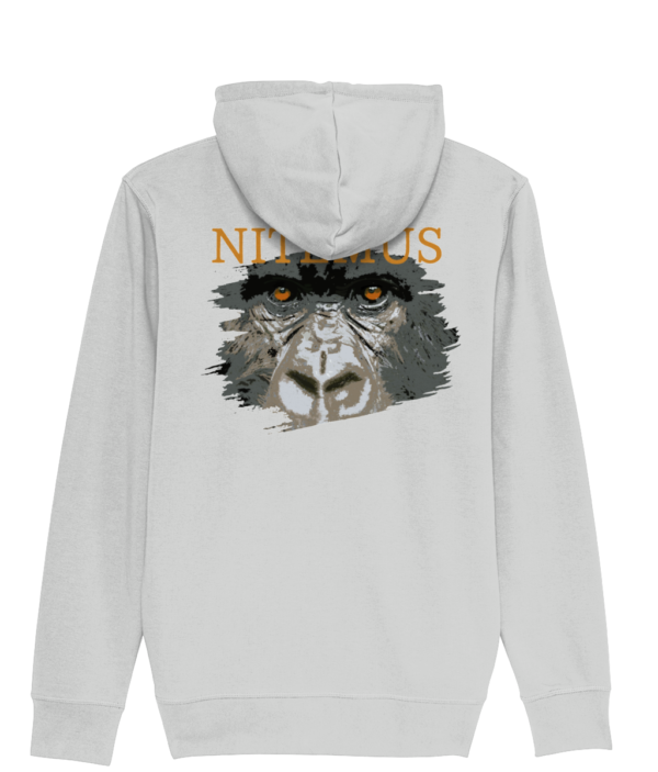 NITEMUS – Man – Zipped Hoodie – Cross River Gorilla – Heather Grey - from size XS to size 3XL