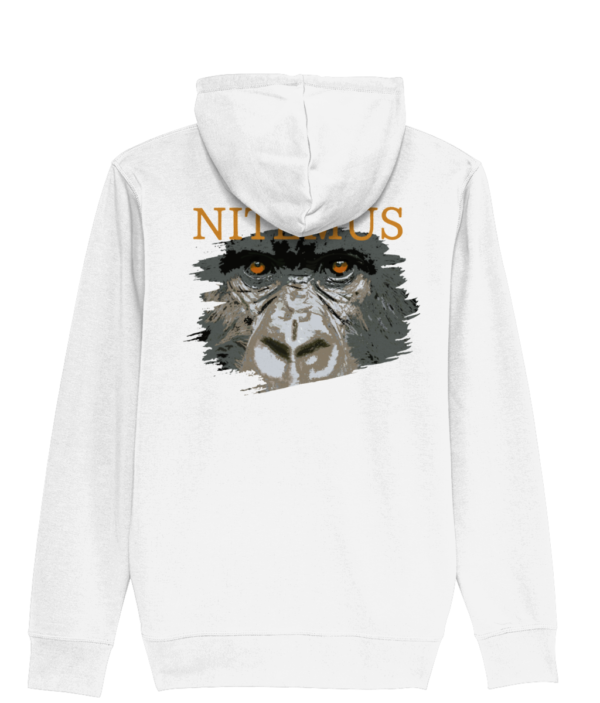 NITEMUS – Man – Zipped Hoodie – Cross River Gorilla – White - from size XS to size 3XL