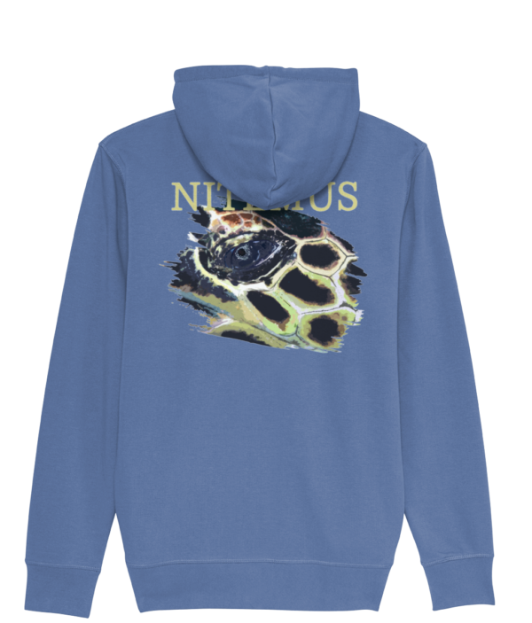 NITEMUS – Man – Zipped Hoodie – Hawksbill Sea Turtle – Bright Blue - from size XS to size 3XL