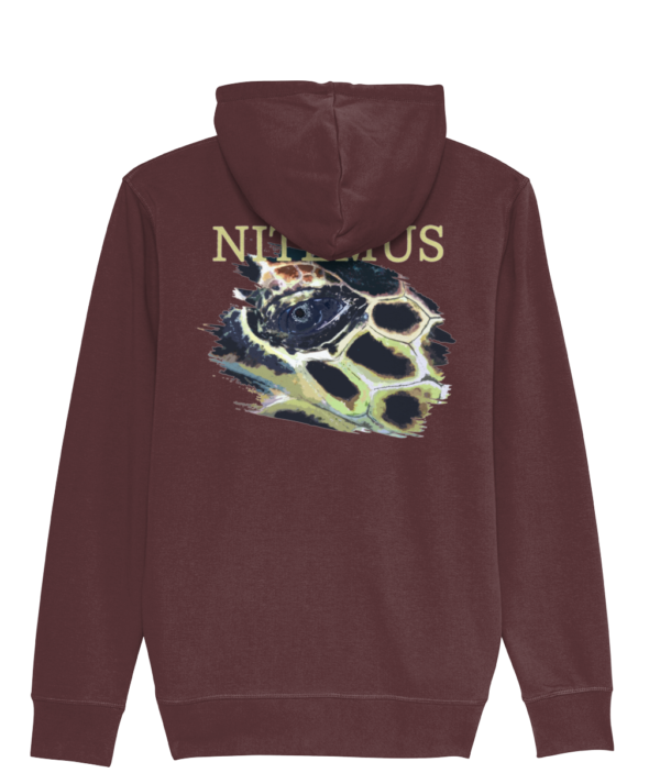 NITEMUS – Man – Zipped Hoodie – Hawksbill Sea Turtle – Burgundy - from size XS to size 3XL