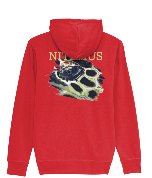 NITEMUS – Man – Zipped Hoodie – Hawksbill Sea Turtle – Red - from size XS to size 3XL