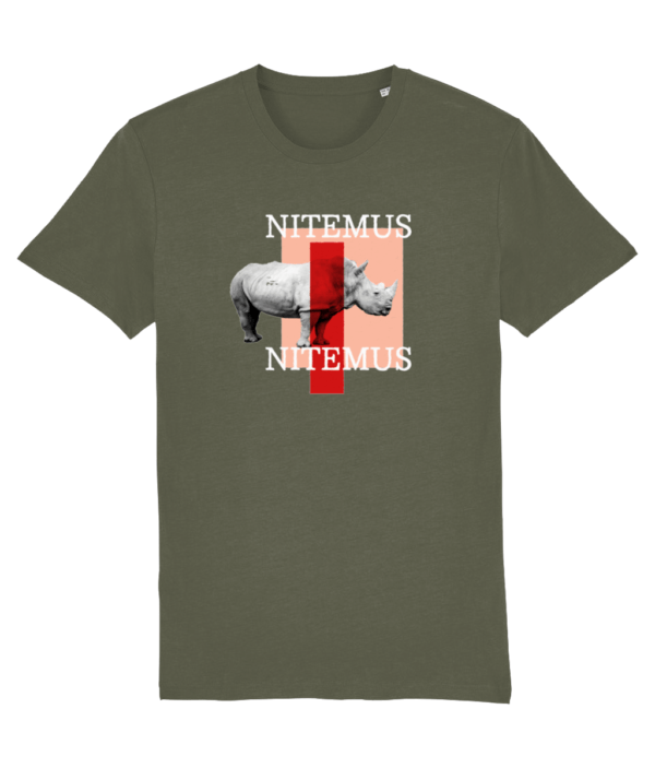 NITEMUS - Unisex - Vintage T-shirt - White Rhino - G. Dyed Khaki - from size XS to size 2XL