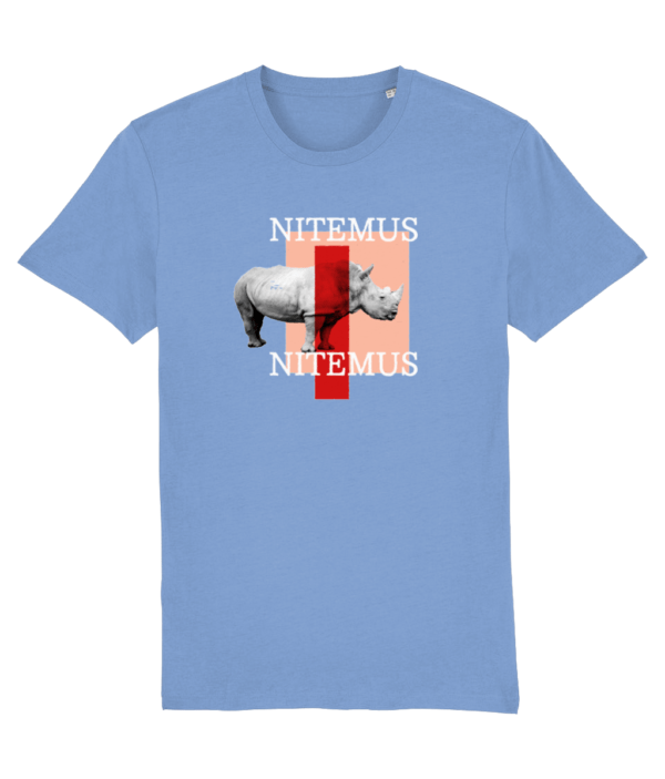 NITEMUS - Unisex - Vintage T-shirt - White Rhino - G. Dyed Swimmer Blue - from size XS to size 2XL